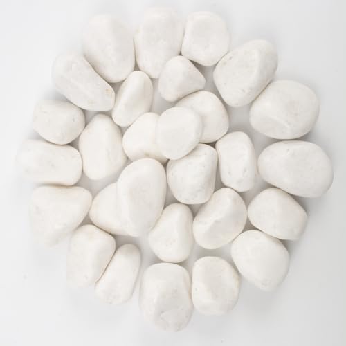 20 lbs White Polished Decorative Stones (320 Ounce)