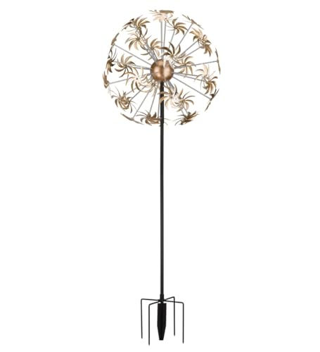 Wind Spinner Outdoor Metal Kinetic Yard Art with Stake (Dandelion / Large (80-89 Inch))