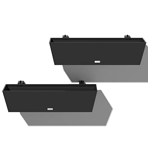 Pure Series Railing Planter (Black / 36 inch - 2 Pack)