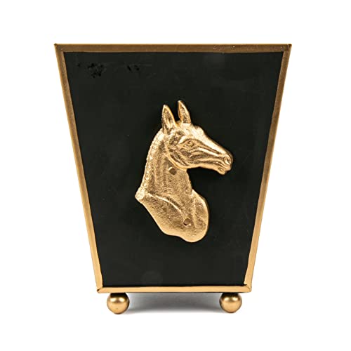 Brass Planter (Black Gold Horse / Square)