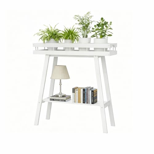 Bamboo Plant Stand Indoor (Bamboo White)
