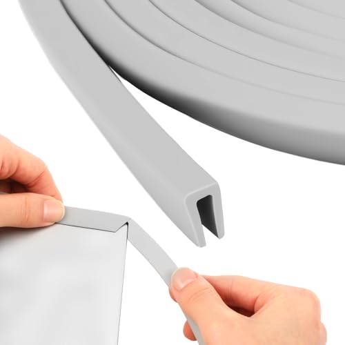 1 16" Rubber Edge Trim U Channel Protector (1/16" U, 10 Feet Long, Grey)