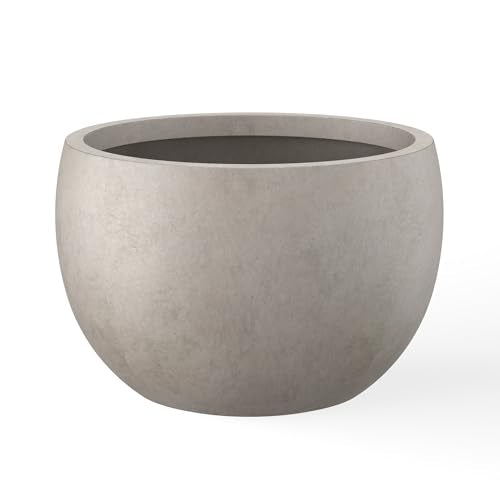 Small Round Bowl Weathered Concrete Planter 11.8" Dia (Weathered Concrete / 11.8" d)