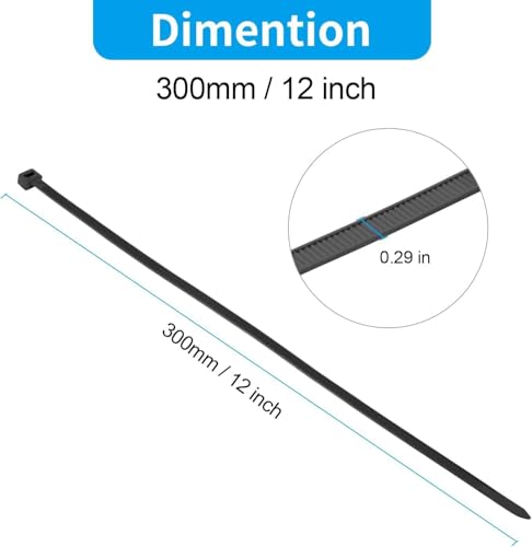 12 Inch White Zip Ties Heavy Duty 100 Pack (12 inch / White)