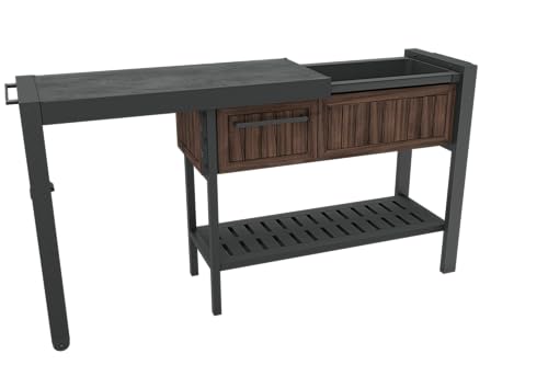 Extendable Outdoor Bar Cart with Hidden Cooler (Rosewood)