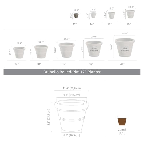 Brunello Small Classic Rolled Rim Planter Pot