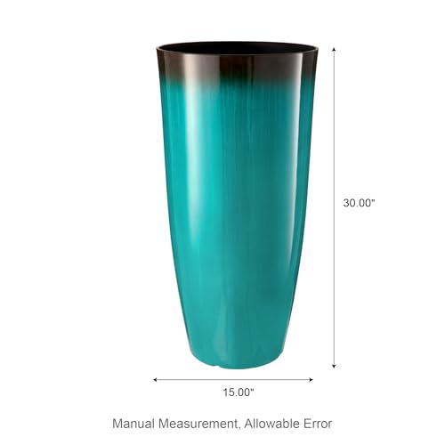 30" H Tall Outdoor Planter (30" H / Gradient Turquoise)