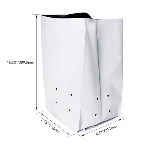 R Plastic Grow Bag Planters Panda Film Black and White for Nursery Horticulture 5 Gallon (5 Gallon - 25pcs)