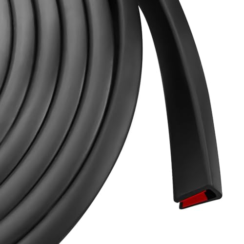 Rubber Edge Trim (Size1/4"(Fit 7/32"~9/32"), L10' / Gloss Black)