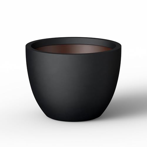 Black Concrete Planter 13" Tall All (Burnished Black / 17.3"Dia x 13"H)