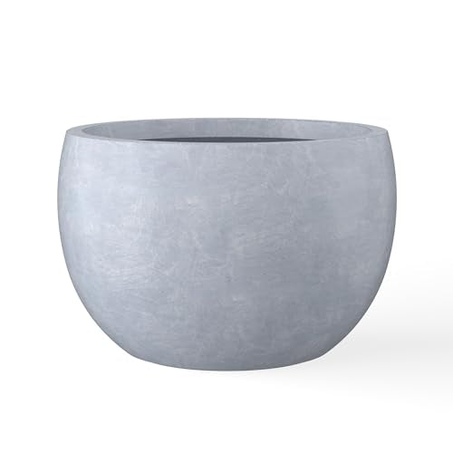 Blue Gray Concrete Planter 20" Dia All (Slate Gray / 19.9" d)