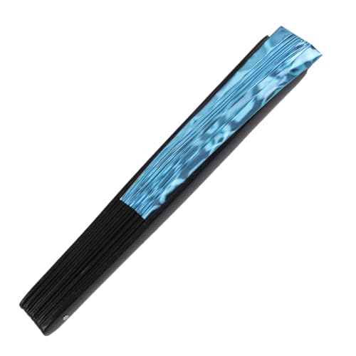 Large Folding Hand Fan for Line Dance (Light Blue)
