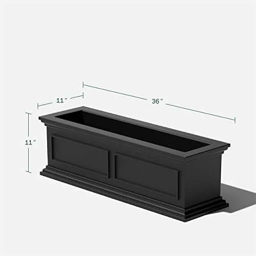 Brixton Series Window Box Planter (Black / 11"H x 11"W x 36"L)