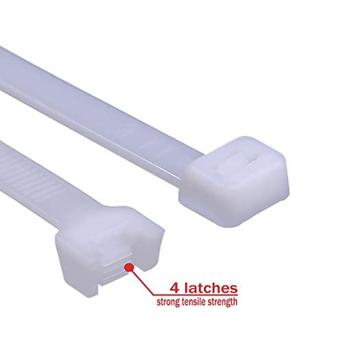 Clear Zip Ties 16 Inch 120 Lbs White Cable Ties 50 Pack