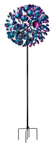 Wind Spinner Outdoor Metal Kinetic Yard Art with Stake (Globe / Large (80-89 Inch))