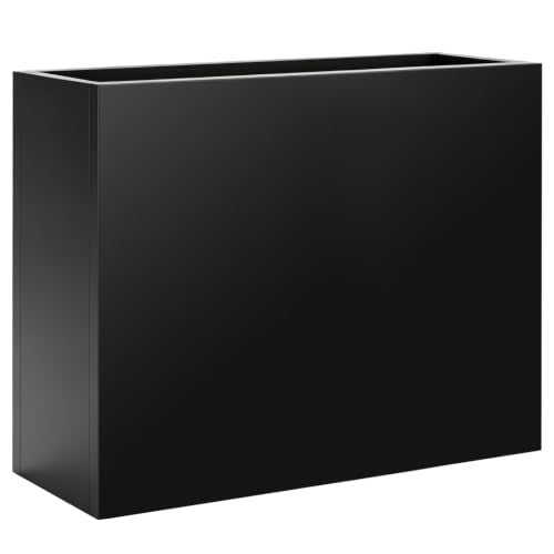 Tall Metal Planter 38" L x 12" W x 30" H (Black / 38”L x 12”W x 30”H)