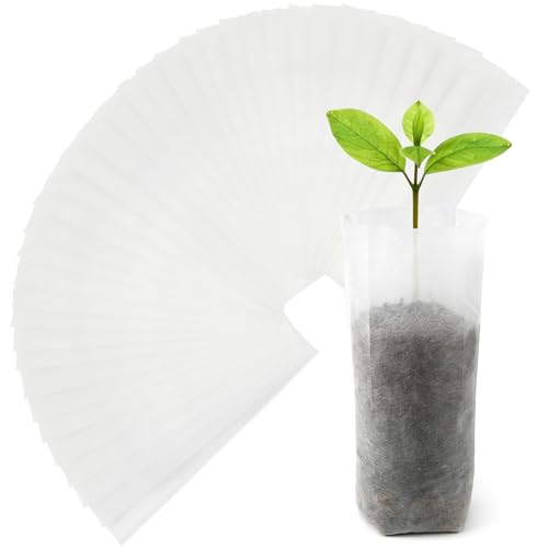 100 Pcs Nursery Grow Bags (7.5 x 13.5 Inches)