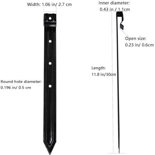 30 Pack 12'' Garden Landscape Edging Stakes (black-12inch-30pack)