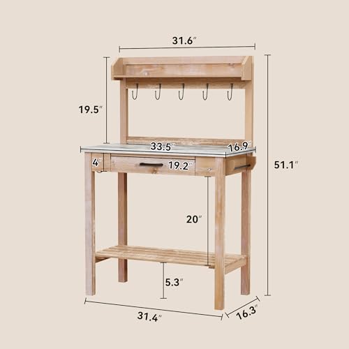 Potting Bench with Storage Drawer