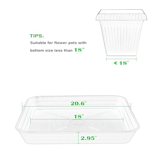 3 Pack Square Plant Saucer Tray 20 inch