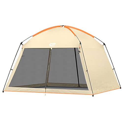 Screen House Tent 12 x 12 Ft Screened Mesh Net Wall Canopy (Beige-2 / 12'x12')