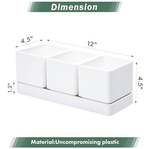 2 Pack Plastic Herb Garden Planter Set