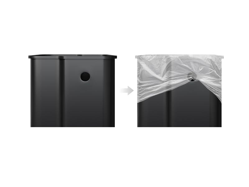 2 x 4 gal Stainless Steel Double Trash Can with Lid for Kitchen (Grayish-White / 2 x 4 gallon)