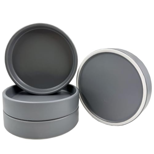 4 Pack Ceramic Plant Saucer Pot Tray 4 Inch ((4.5"/4.1")-4pack / Gray)