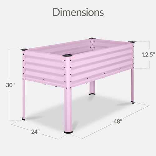 48x24x30in Galvanized Raised Garden Bed (48x24x30in / Pink)
