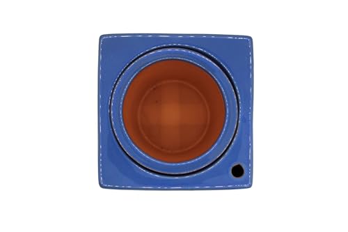 2 Pack Ceramic African Violet Self Watering Pot 6 Inch Square Pot 3.5 Inch Innter Pot Easy Fill Water Reservoir White Blue (White Blue)