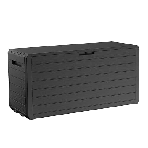 Atlas 70 Gal Outdoor Storage Box for Patio and Pool Accessories (Atlas Graphite)