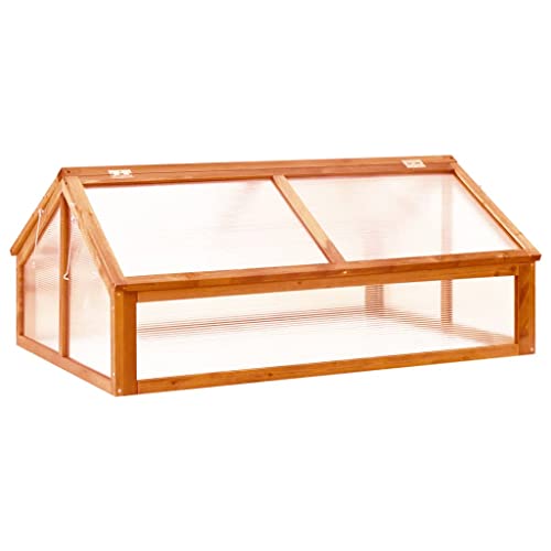 Firwood Garden Portable Wooden Greenhouse (44.8"x31.4"x19.6"/Brown)
