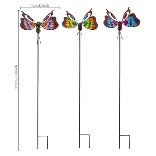 3 Pack Butterfly Decorative Garden Stakes (Butterfly-b)