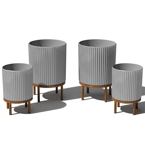 Demi Series Raised Duo Planters (Gray/Brown / Bundle - 2 Pack)