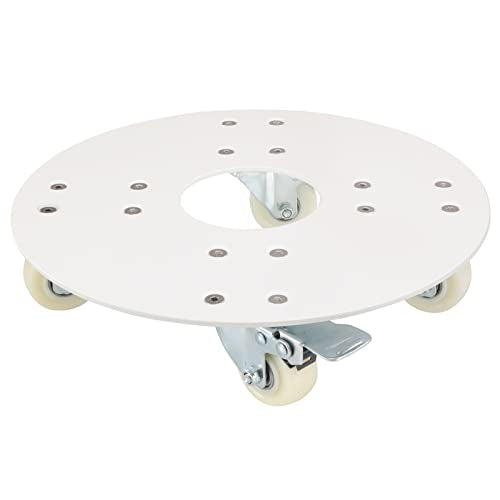 Plant Stand with Wheels (12" round white)