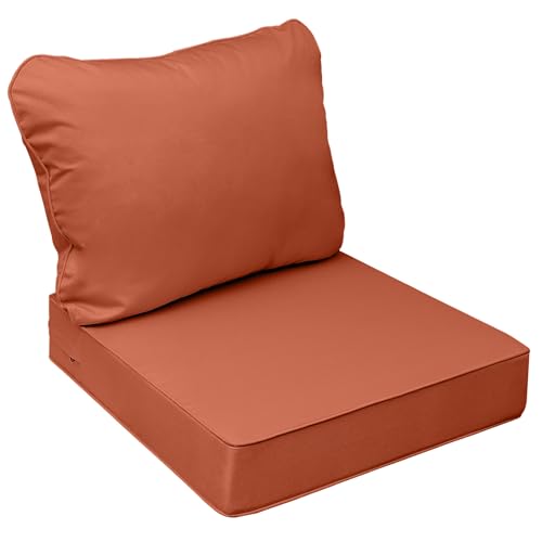 Outdoor Chair Cushions (Rust / 22"x24"x5" / 22"x19")