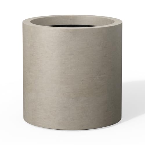 Accent Round Cylinder Weathered Concrete Planter 12.6" Tall (Weathered Concrete / 12.6" Dia)