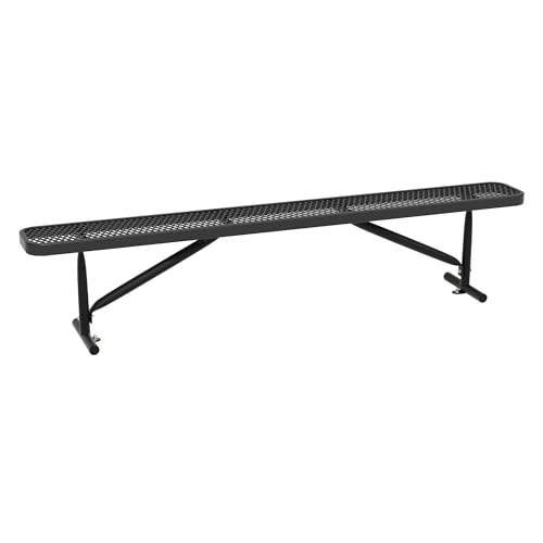 8 Feet Heavy Duty Metal Park Bench for Outside (Black / 8FT)