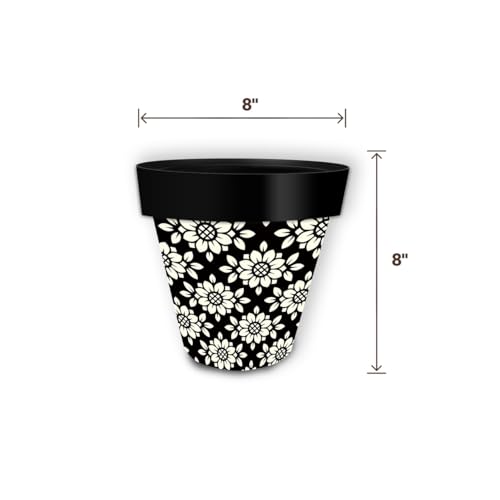 Planter 8.5" x 8.5" x 8.5" Geometric Floral Small Planter (Geo Floral / Small)