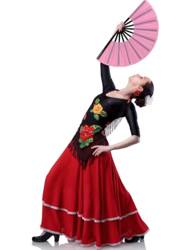 2 Pack Large Folding Hand Fan for Men (2 Pink)
