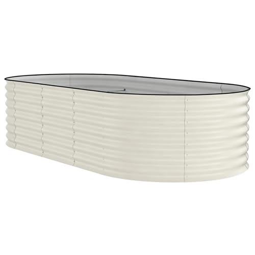 8x4x2ft Galvanized Raised Garden Bed (Beige-oval / 8x4x2ft)