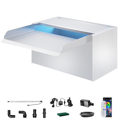 Pond Waterfall Stainless Steel Pond Spillway Color for Ponds 9.06" (9.06 inch Stainless Steel(New model))