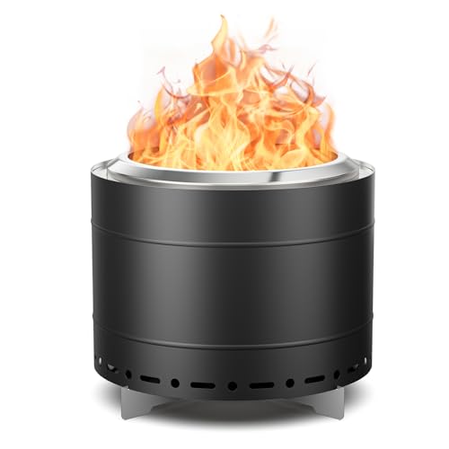 19.5 inch Smokeless Fire Pit with Carry Bag & Fire Poker