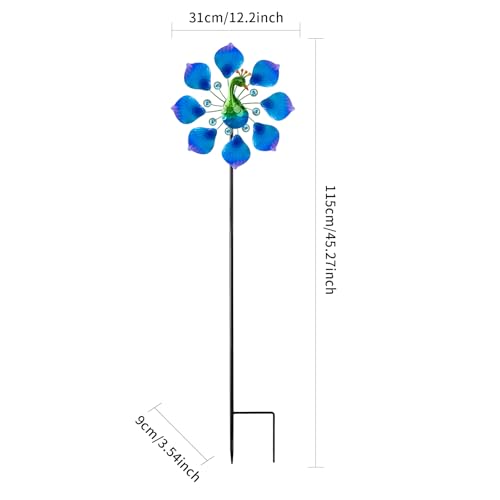 44" Peacock Garden Wind Spinners (44" Peacock)