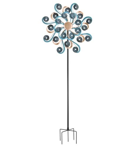 Wind Spinner Outdoor Metal Kinetic Yard Art with Stake (Shell / Large (80-89 Inch))