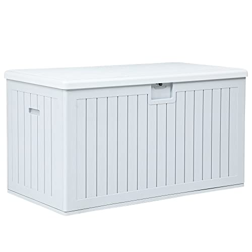 XL 180 Gallon Large Deck Box (White / 180 Gallon)