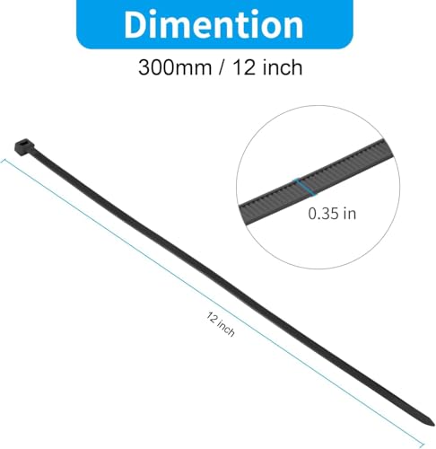 12 Inch White Large Zip Ties Heavy Duty 500 Pack (White / 12 inch(200lb))