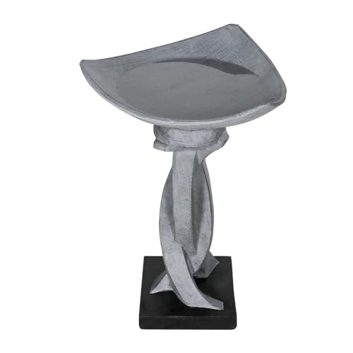 22.8”Tall Bird Baths for Garden (Modern-gray / 22.8inch)