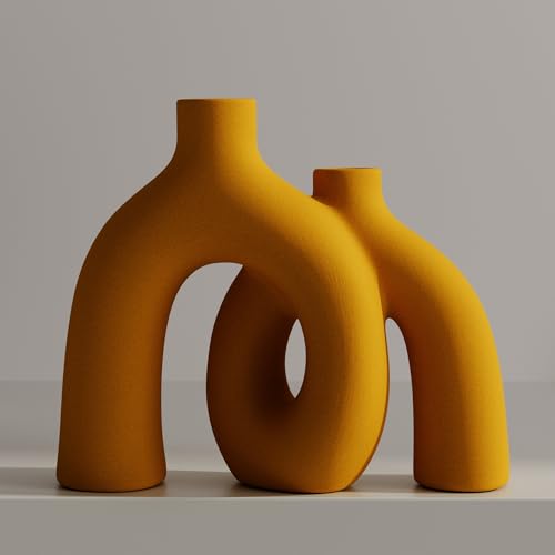 Hug Donut Decorative Vase Set (Yellow)