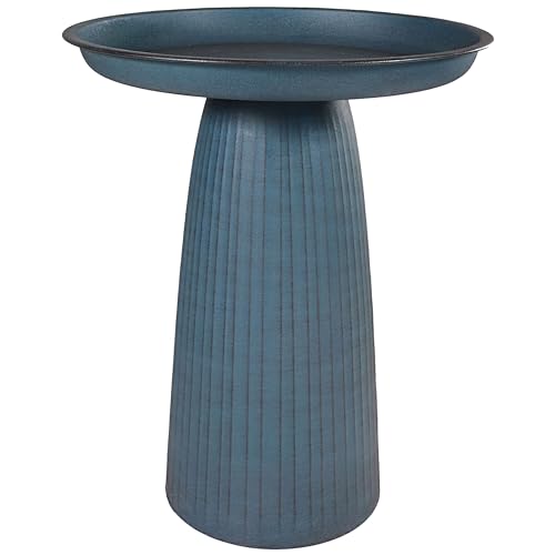 Sunnydaze Gleeful Garden 23" Tall Metal Modern Bird Bath for Outside